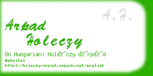 arpad holeczy business card